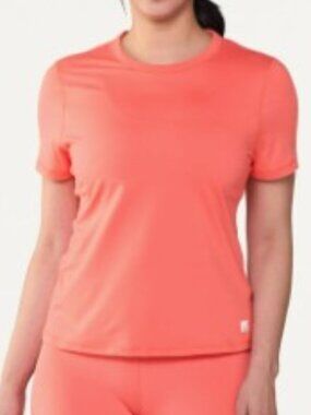 Vuori Short-Sleeve Lux T-Shirt in Bright Coral, Size Large